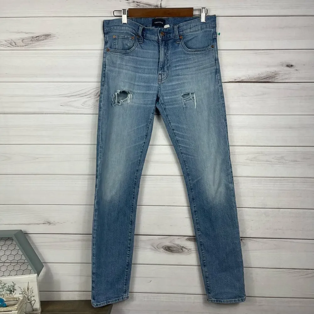 J. Crew 484 Slim Men's Light wash Distressed Jeans Size‎ 32X32